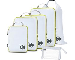 SnelShoppen - Cipway Compressie Verpakking Kubussen - Ultralichte Reisbagage Organizer Sets - Uitbreidbare Reisbenodigdheden voor Handbagage - Wit - 6