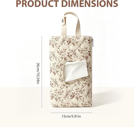 Wipe Box Doekjesverdeler - Doekjeshouder - Billendoekjesdoos - Vochtige doekjes dispenser - Ophangbaar - Billendoekjes houder - Kraamcadeau - Tissue Box - tissuehouder - voor reizen, kinderwagens en dagelijkse uitstapjes - Beige — afbeelding 2