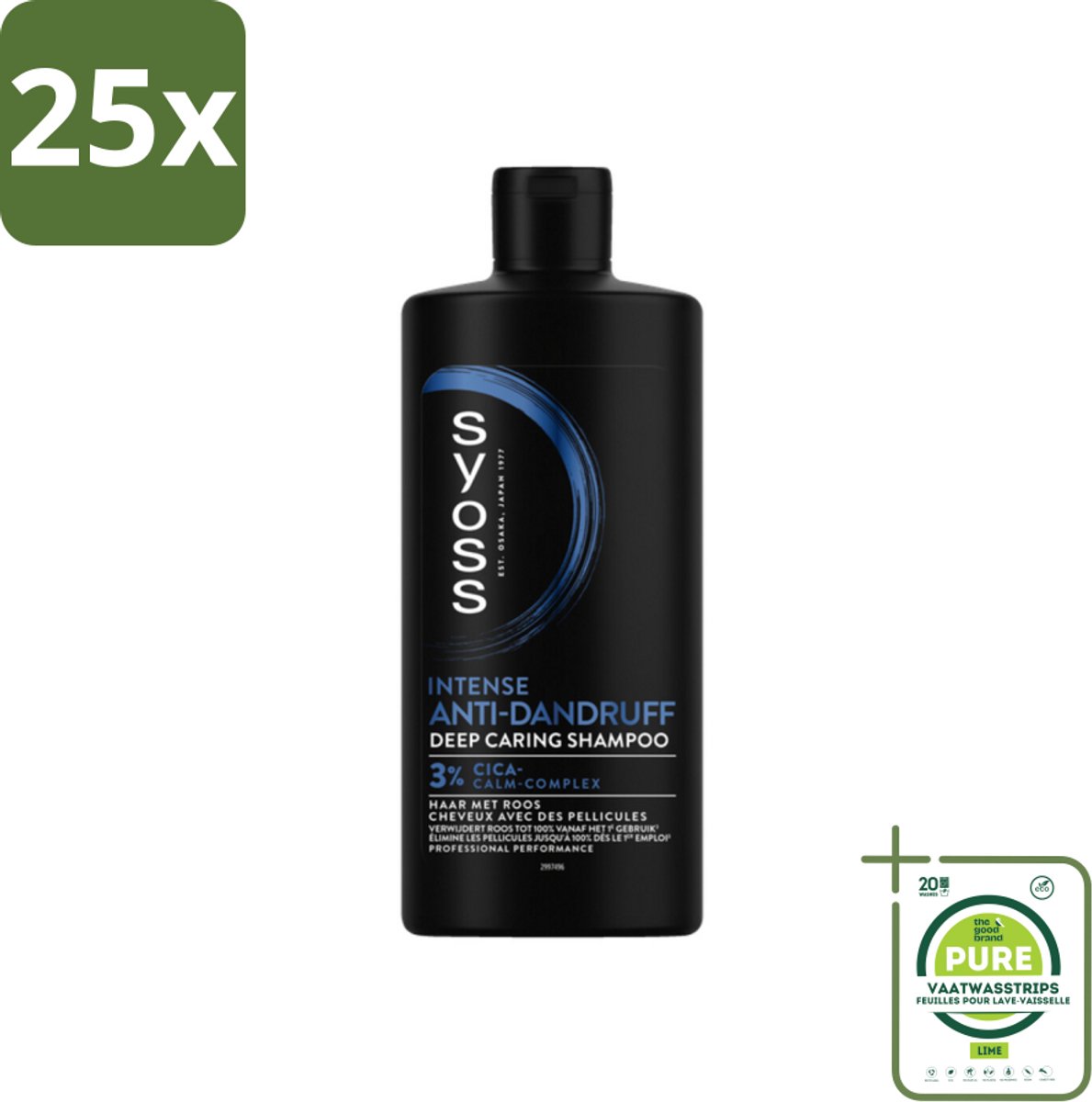 25 x SYOSS - AntiDandruff - Shampoo - Langdurige Styling - 440ml - Grootverpakking - Anti-Roos Shampoo - Roze Shampoo - Roze Behandeling - Kalmerende Shampoo - Hoofdhuid Verzorging