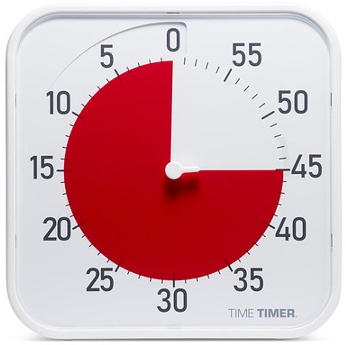 Time Timer® Large 30x30cm - WIT MET RODE SCHIJF voor kinderen- Inclusief Whiteboard Kaarten - Visuele Countdown Timer - Tijdmanagement Tool - school, thuis, kantoor - optioneel alarm met sterkte regelaar