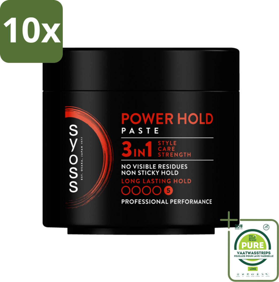 10 x SYOSS - Power hold 150 ml - Haarpaste - Sterke Fixatie - 150ml - Grootverpakking - Haarpasta - Stylingproduct - Sterke Fixatie - Gedefinieerde Haarstijlen - Langdurige Hold