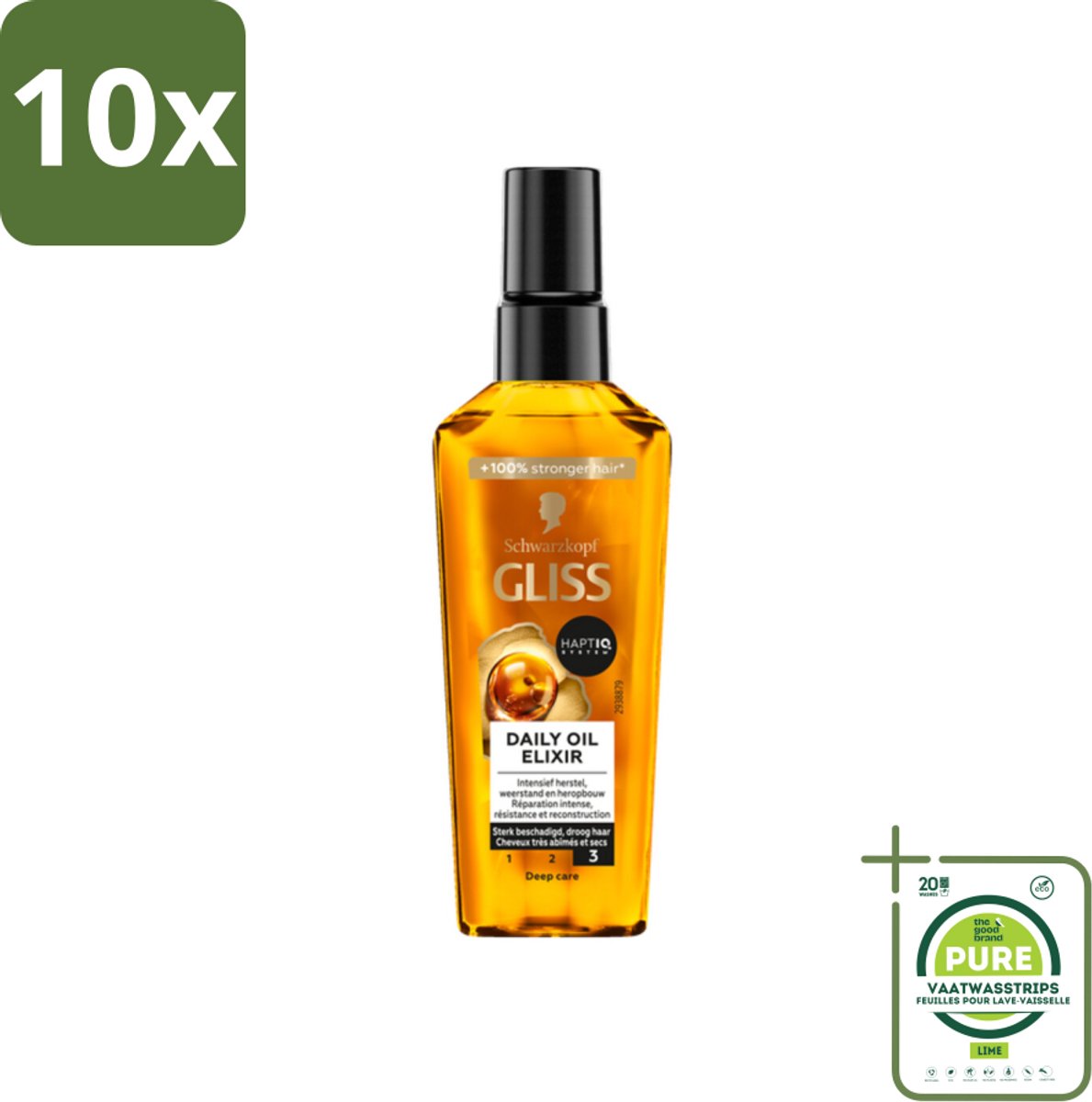 10 x Gliss - Hair Repair - Oil Elixer - Ultiem Haarherstel en Glans - Grootverpakking - Haar Herstel - Haarolie - Beschadigd Haar - Droog Haar - Glans