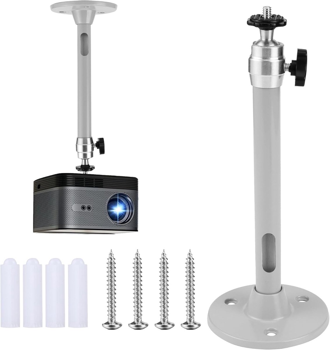 Mini Projector Beugel voor Plafondmontage, 360° Rotatable Aluminium Houder voor Optimaal Beeld, Universele Beamer Steun voor Plafond en Wandmontage