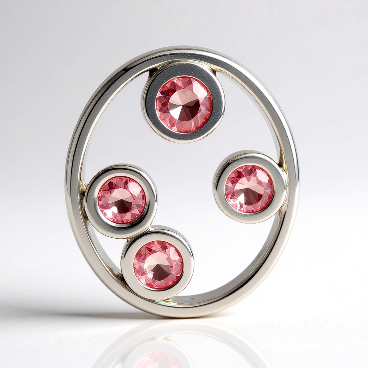 Cavill - Zilveren Hanger 925 Sterling Zilver met Braziliaanse Roze Toermalijn 0.39 ct - Rond Geslepen met Bezel - Moderne en Luxe Vrouwen Ketting
