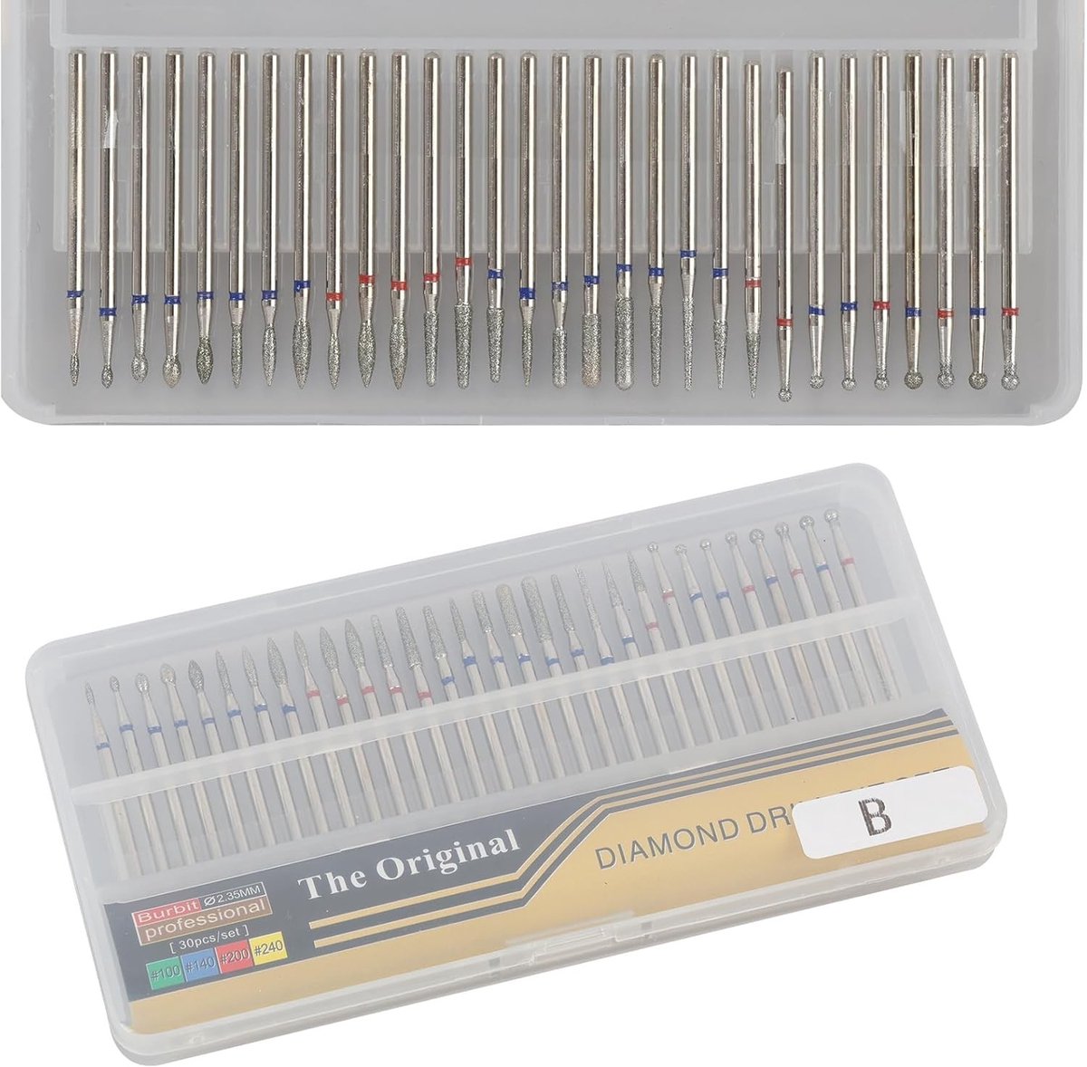 Nagelfrees Bits Set - Multicolor - 30 Stuks - Wolfraamcarbide Opzetstukken voor Professionele Nagelverzorging