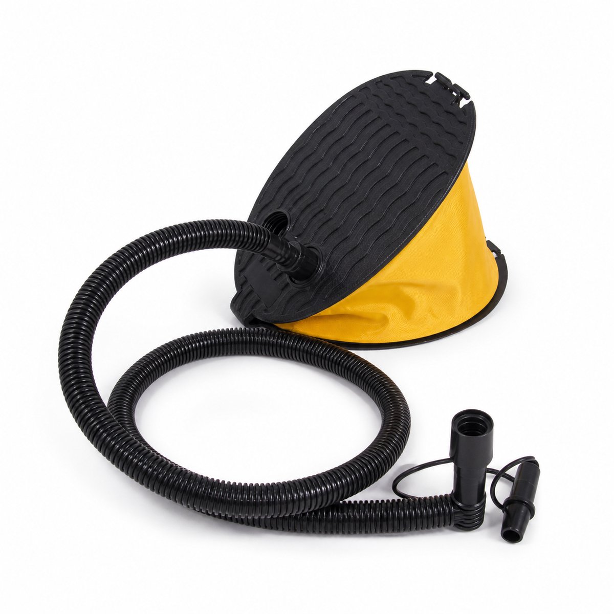 Voetpomp 2 Liter - Opblazen en Leegzuigen - Inclusief 2 Adapters - Geel/Zwart