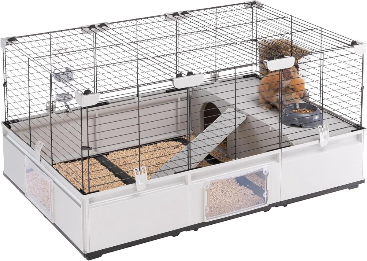 Konijnenkooi Caviahok - Modulair Dierenverblijf - Ruim Verblijf Creëren - Uitbreidbaar met Modules - 109 x 72 x 56 cm