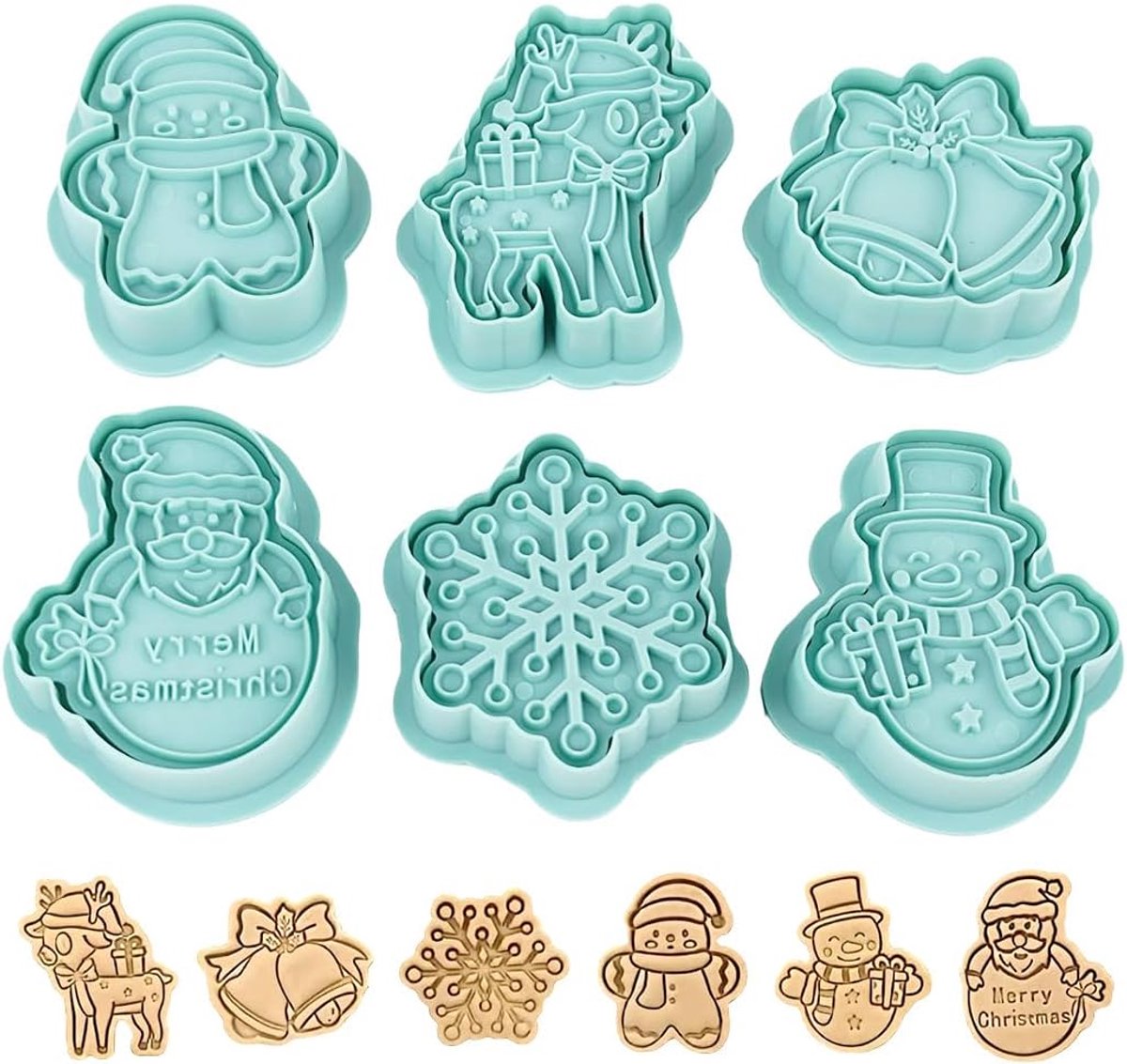 Emporte Piece Christmas Cookie Mould 6 Pieces Christmas Cookie Mould 3D Cookie Cutters Reindeer Snowflake Cake Cake - ShopVlot