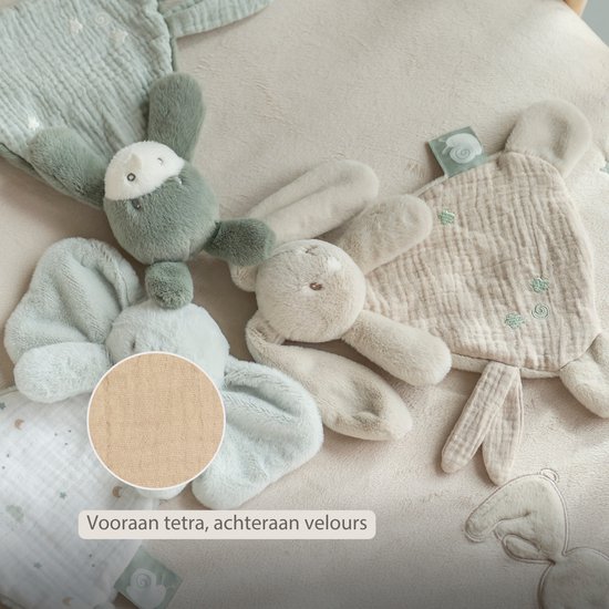 Nattou LouLou Baby Knuffeldoekje - Doudou Konijn - Baby Cadeau - 25 cm - Zand van Nattou — afbeelding 5