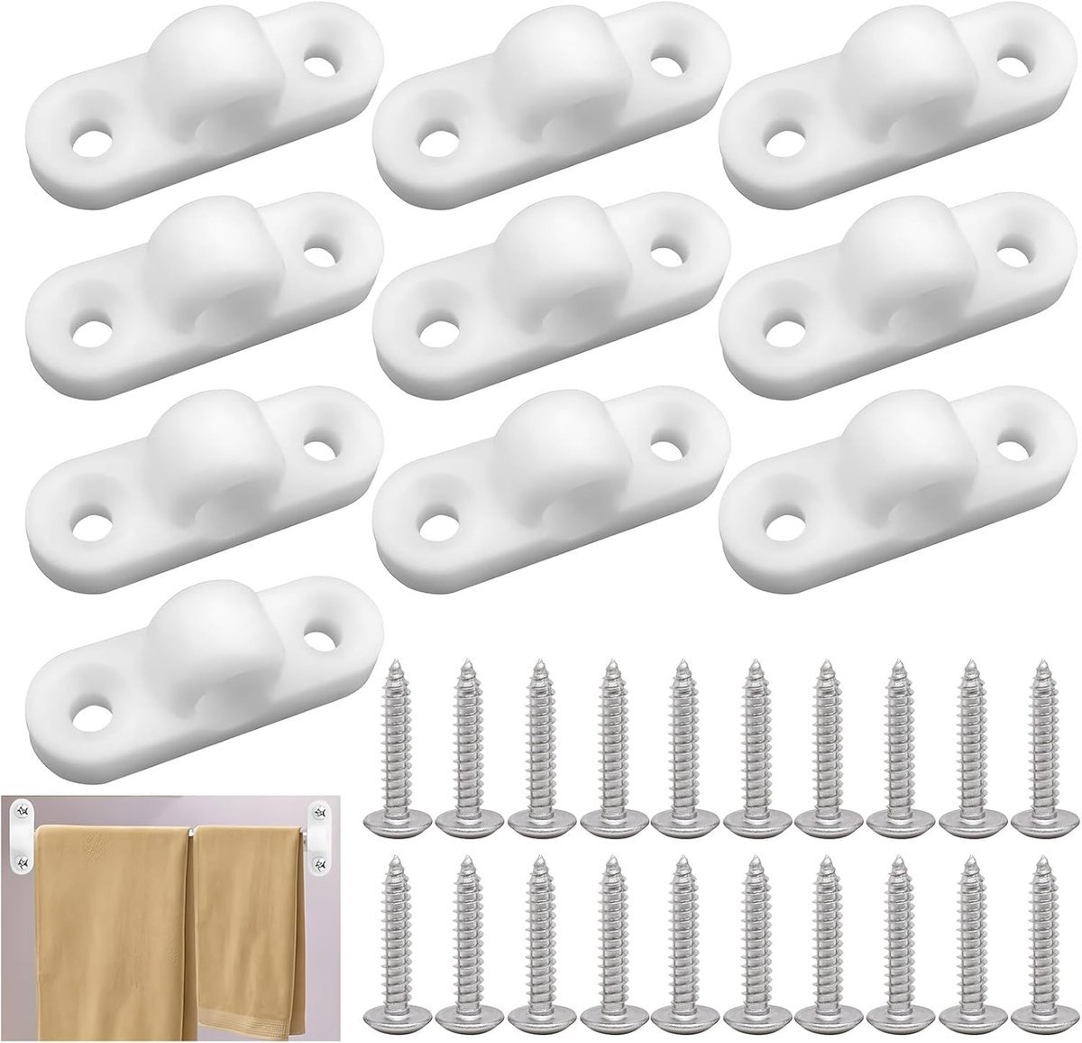 Ylinwtech Set of 10 eyelets for campervans and motorhomes, tent holders, 20 screws, for camping tents, caravan - ShopVlot
