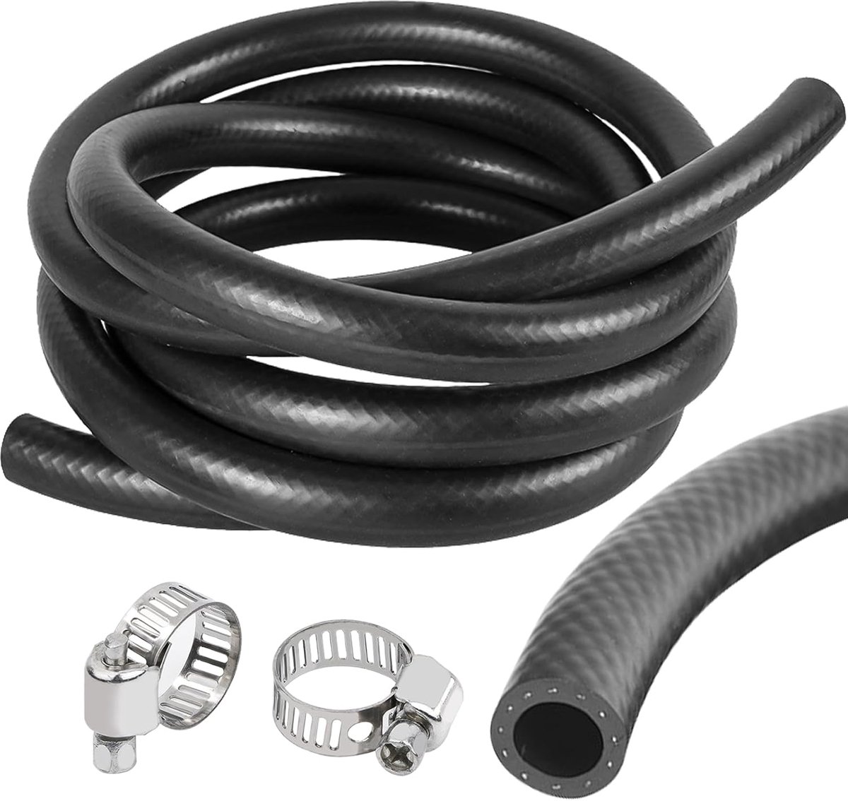 NBR Rubber Hose 8 mm - Fuel Hose 1 m - Diesel Water Hose for Petrol Fuel (1 m, 8mm ID - 14 mm OD) - ShopVlot
