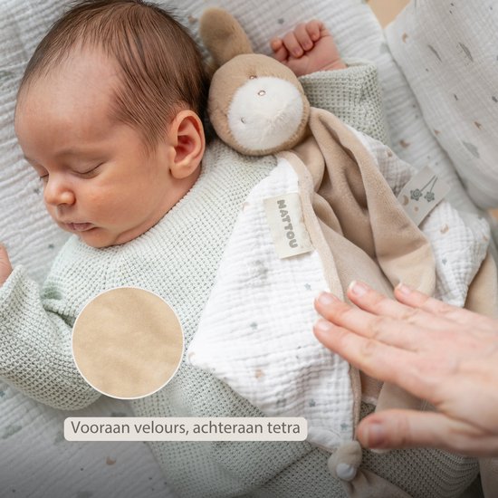 Nattou LouLou Baby Knuffeldoekje - Maxi Doudou Ezel - Baby Cadeau - 60 x 40 cm - Licht Karamel van Nattou — afbeelding 2
