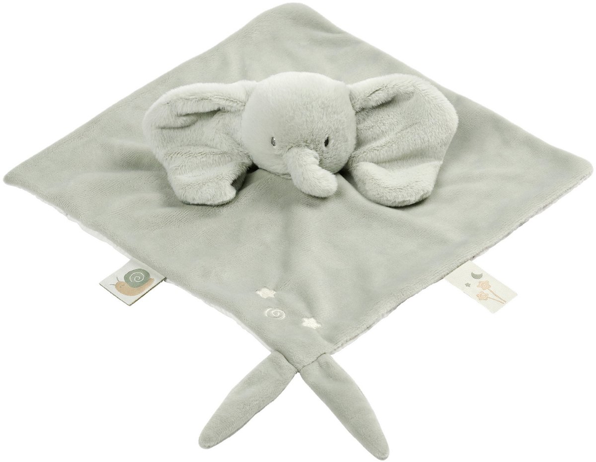 Nattou LouLou Baby Knuffeldoekje - Doudou Olifant - Baby Cadeau - 28 x 28 cm - Lindegroen
