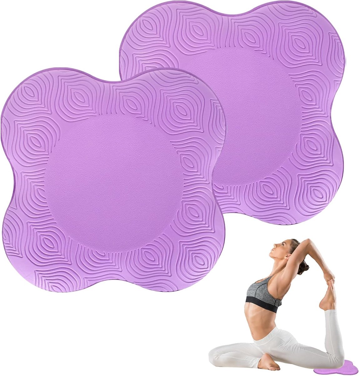 SnelShoppen - Pack van 2 Knie Pads Yoga Knie Pad Non-Slip Yoga Knie Pads Mat Pilates Knie Pads Mat Voor Fitness en Pilates - Wasbaar TPE Materiaal, Er