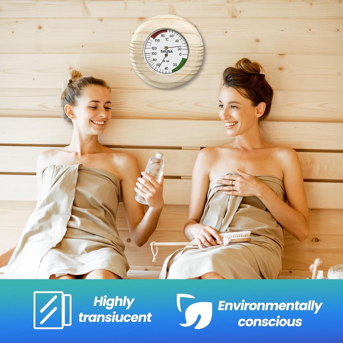Nauwkeurige Sauna Thermometer en Hygrometer met Houten Uurglas voor Perfecte Timing en Optimaal Klimaatbeheer in de Sauna