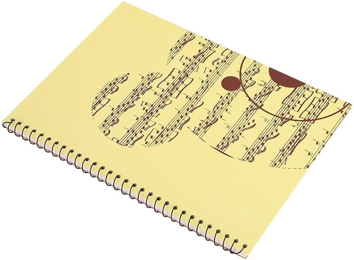 SnelShoppen - Stave Paper Notitieboek, 50 Pagina's Muziek Notitieboek voor Songwriters en Beginners, Hoogwaardige Papier, Geel Berenpatroon, Geschikt