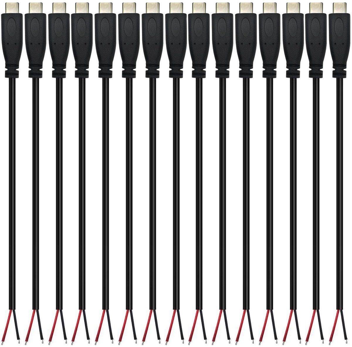 USB C Pigtail Kabel 0,25m - 22 AWG 2-Draads - Voor Arduino LED Strips - Eenvoudige DIY Oplossing - ShopVlot