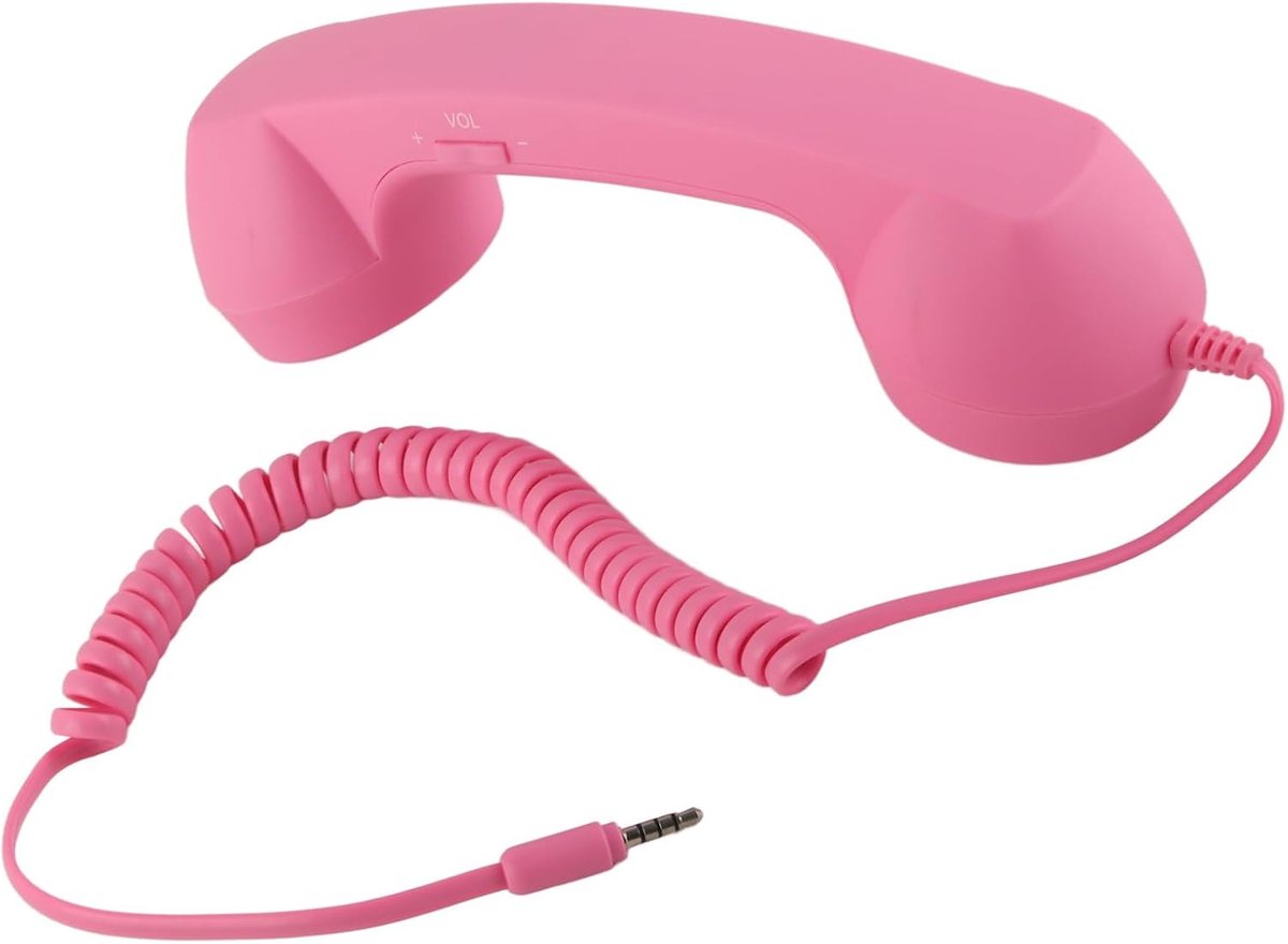 SnelShoppen - Retro Mobiele Telefoon Hoorn, USB C Vintage Bedrade Mobiele Telefoon met 3.5mm Aansluiting, Draagbare Laptop Hoofdtelefoon Computer Head