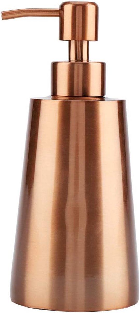 SnelShoppen - Roze Gouden Zeepdispenser van RVS, 350 ml Schuimzeep Dispenser voor Badkamer en Keuken, 17.5 cm Hoog, Luxe Ontwerp