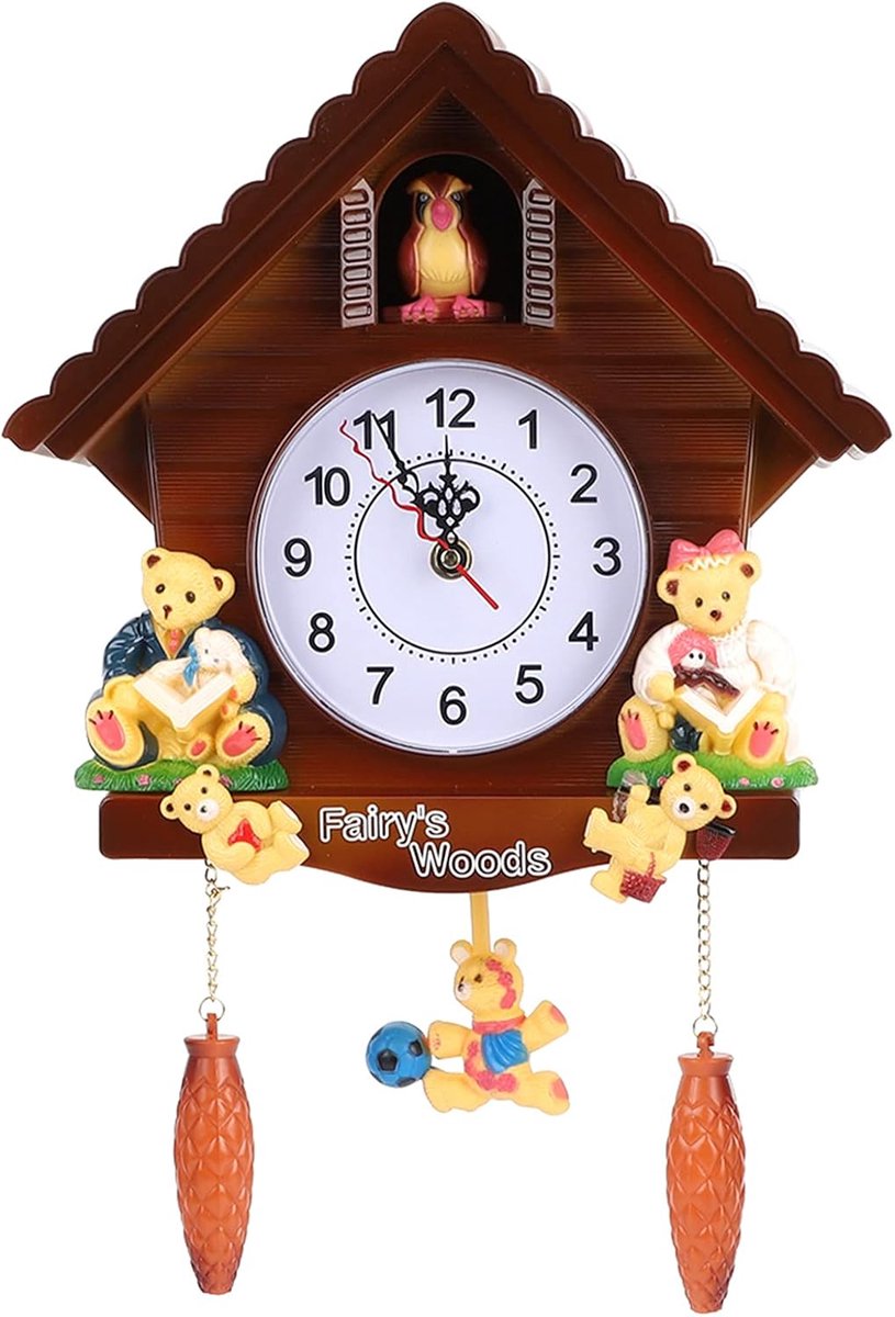 SnelShoppen - Kuckucksklok, Kuckuck Vogel Geluiden, Bel, Boomhut Wandklok, Vintage Decoratie voor Thuis, Makkelijk te Installeren, Hoogwaardige Quartz