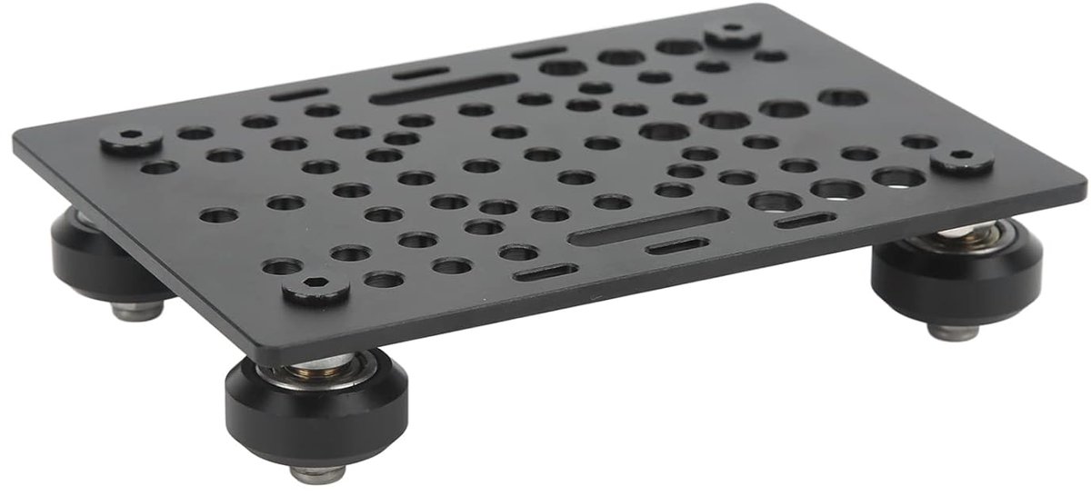 SnelShoppen - Hoogwaardige Zwarte Geanodiseerde Aluminium Gantry Plaat voor 3D Printer, Universele Lineaire V-Sleuf Rail Constructie Plaat met Pulley