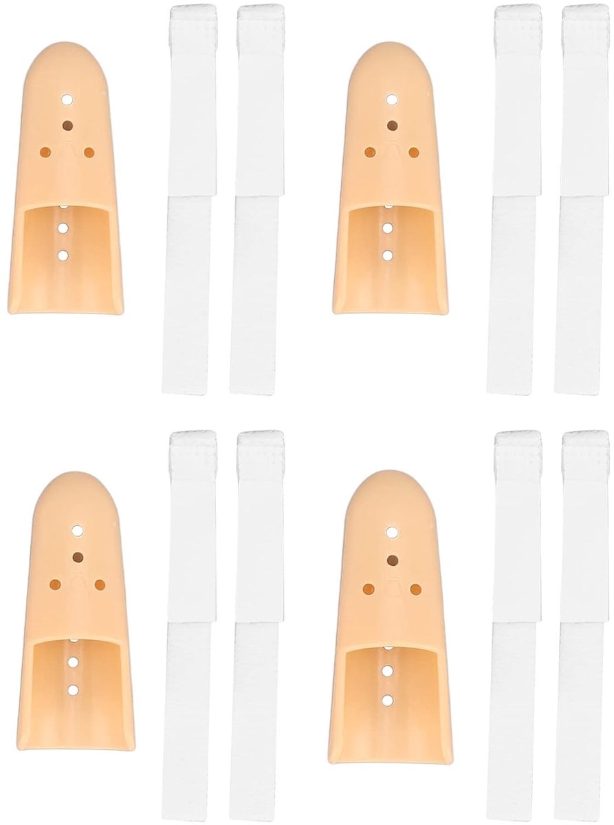 4Pcs Finger Splint, Mallet Finger Support Finger Splint Brace, Plastic Finger Support Protector for Adjustable Finger - ShopVlot