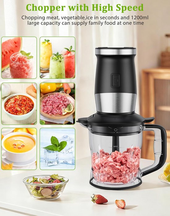 Multifunctionele Mixer - Keukenapparaat - Gezonde Dranken Maken - Krachtige 700W Motor - 570ml Sportfles - Zwart Zilver — afbeelding 5