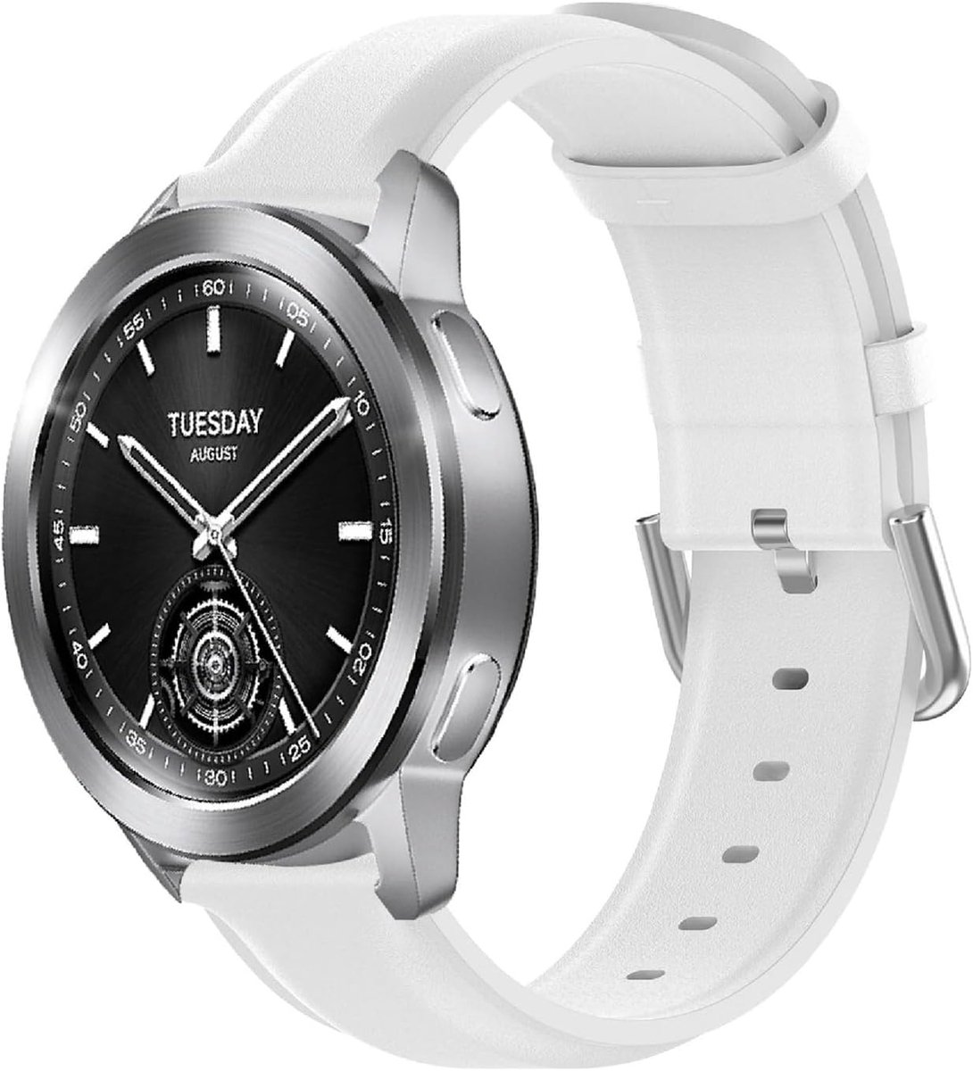 SnelShoppen - GIOPUEY Vervangende Horlogeband voor Xiaomi Watch S3 - Echte Leren Horlogeband - Wit - Ademend en Slijtvast - Stijlvolle Accessoire voor