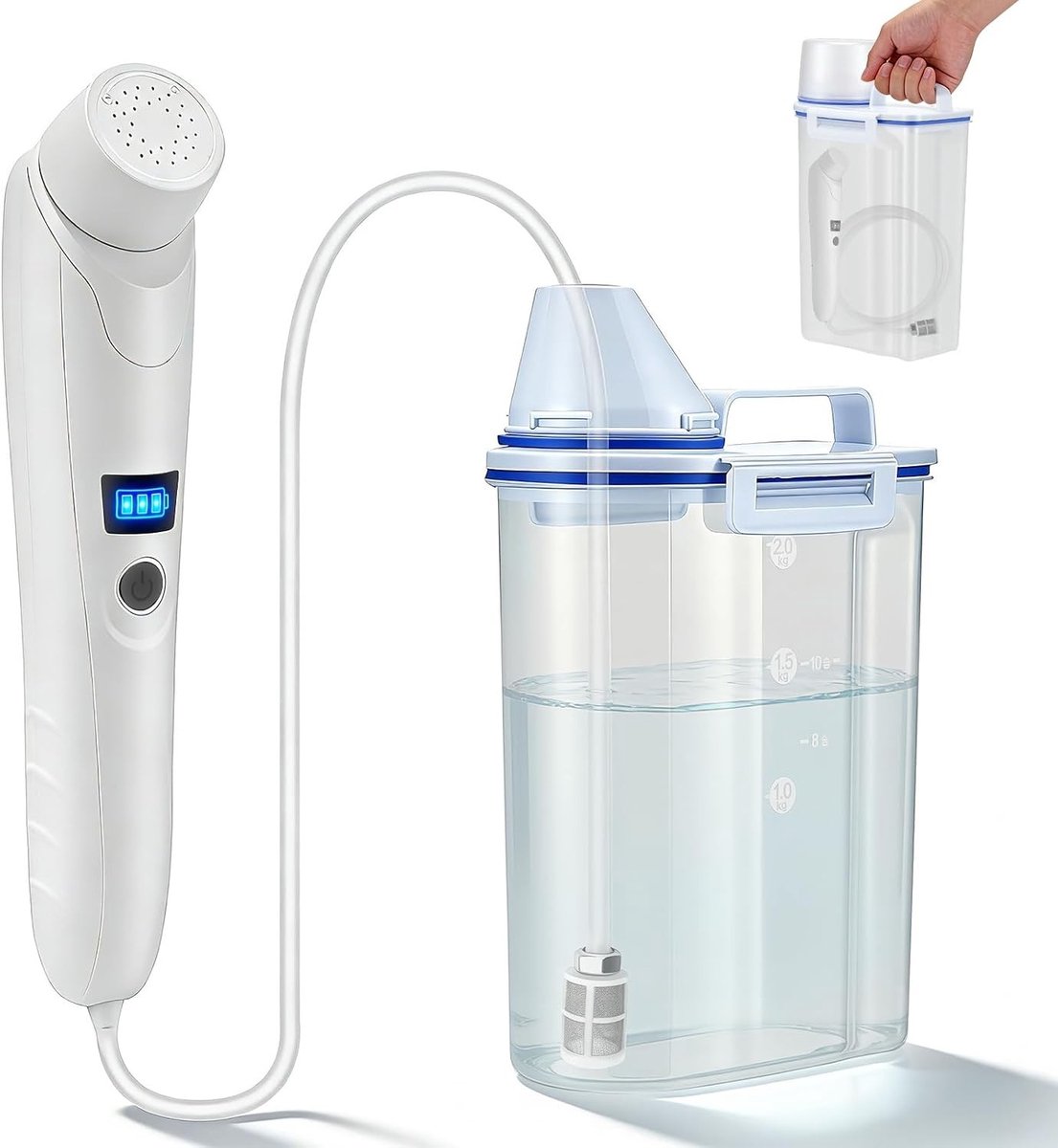 SnelShoppen - Draagbare Elektrische Bidet 3L Oplaadbare USB Toilet Reis Bidet met 2200 mAh Batterij, IPX6, Perfect voor Camping, Wandelen, Ideaal voor