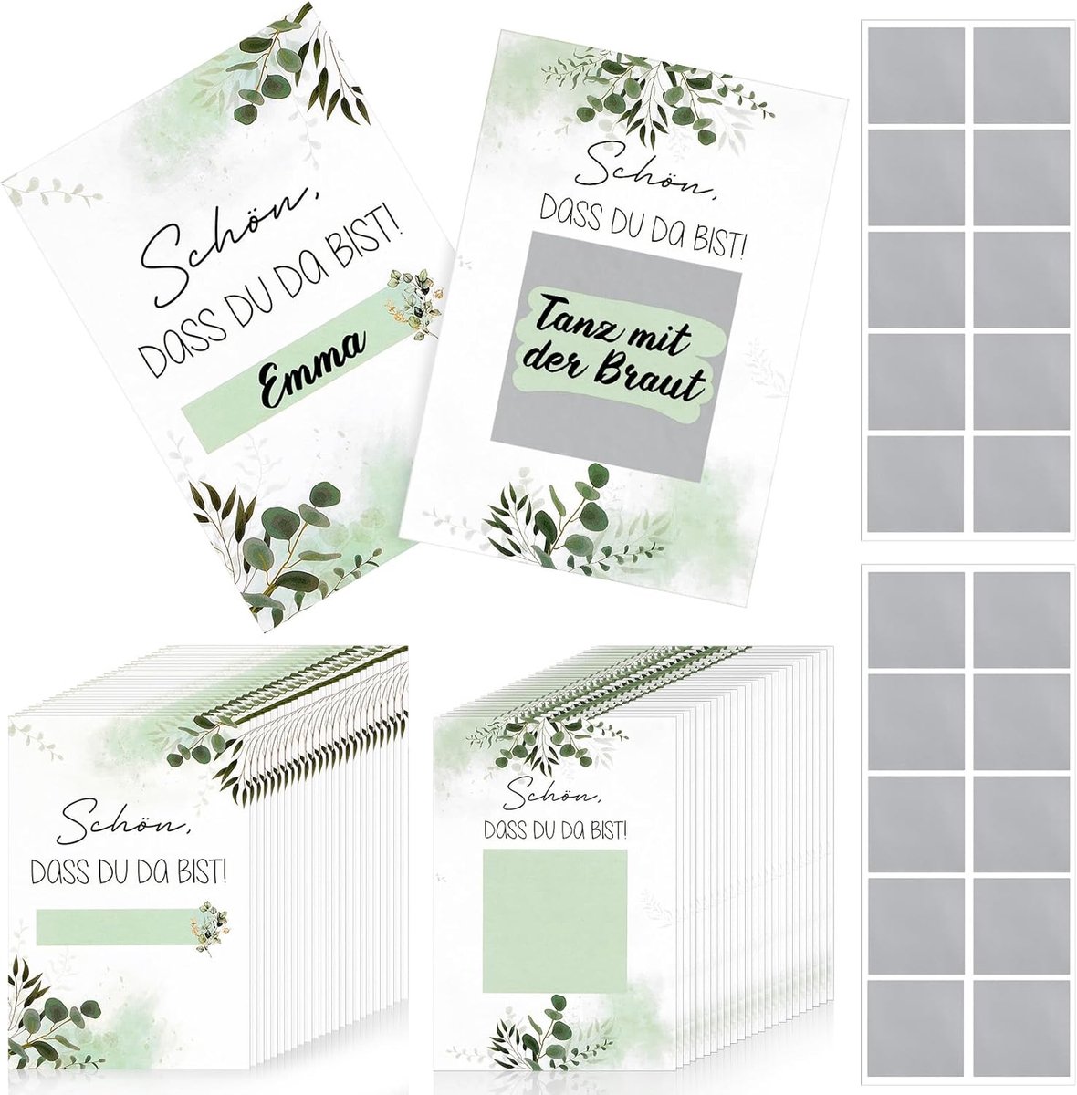SnelShoppen - Pack van 50 krasloten voor zelf schrijven, gepersonaliseerde cadeaus voor bruiloften, spellen, verjaardagen, jubilea - inclusief 50 kras