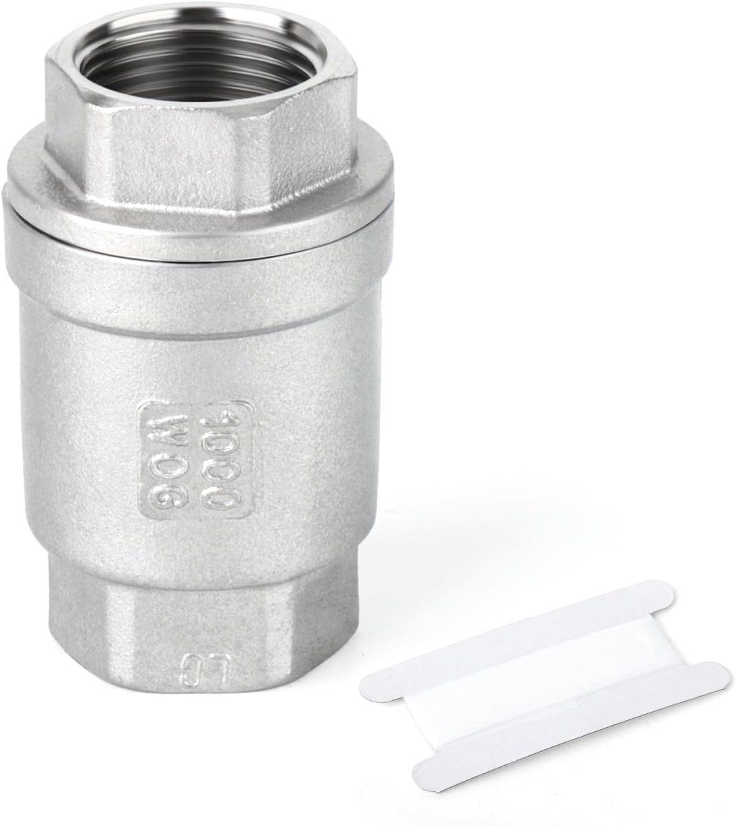 SnelShoppen - 1/2" BSP Female x Female Schroefverbinding, 304 Gietijzeren Terugslagklep, Terugstroompreventie, Hoog Temperatuur- en Drukbestendig