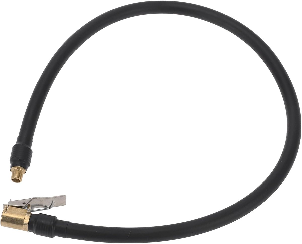 SnelShoppen - Verlengslang voor Bandenpomp 60 cm - M8x0.8 - 12.6mm OD - Rubber Zwart - Voor Auto, Motor en Fiets - 1 Stuk