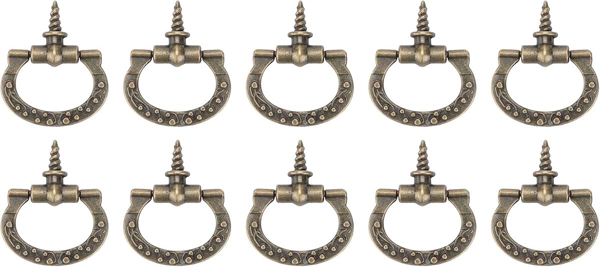 SnelShoppen - Bronzen Retro Decoratieve Ladehandgrepen Set van 10 voor DIY Sieradenkisten - Hoogwaardige Aluminium Handvatten voor Creatieve Projecten