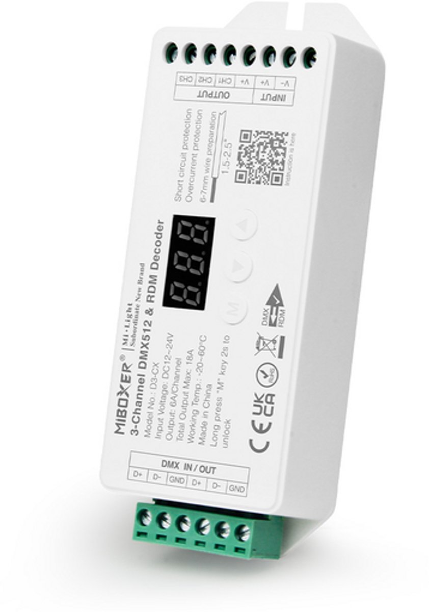 Miboxer D3-CX 3-Channel DMX512 & RDM Decoder