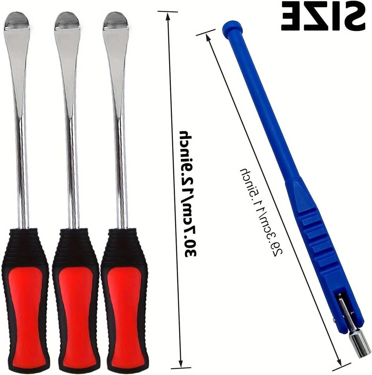 Bandenlichters Gereedschap Set - Band Reparatiekit - Motorbanden Monteren - Inclusief Velgbeschermers - 30-delige Set - Zwart