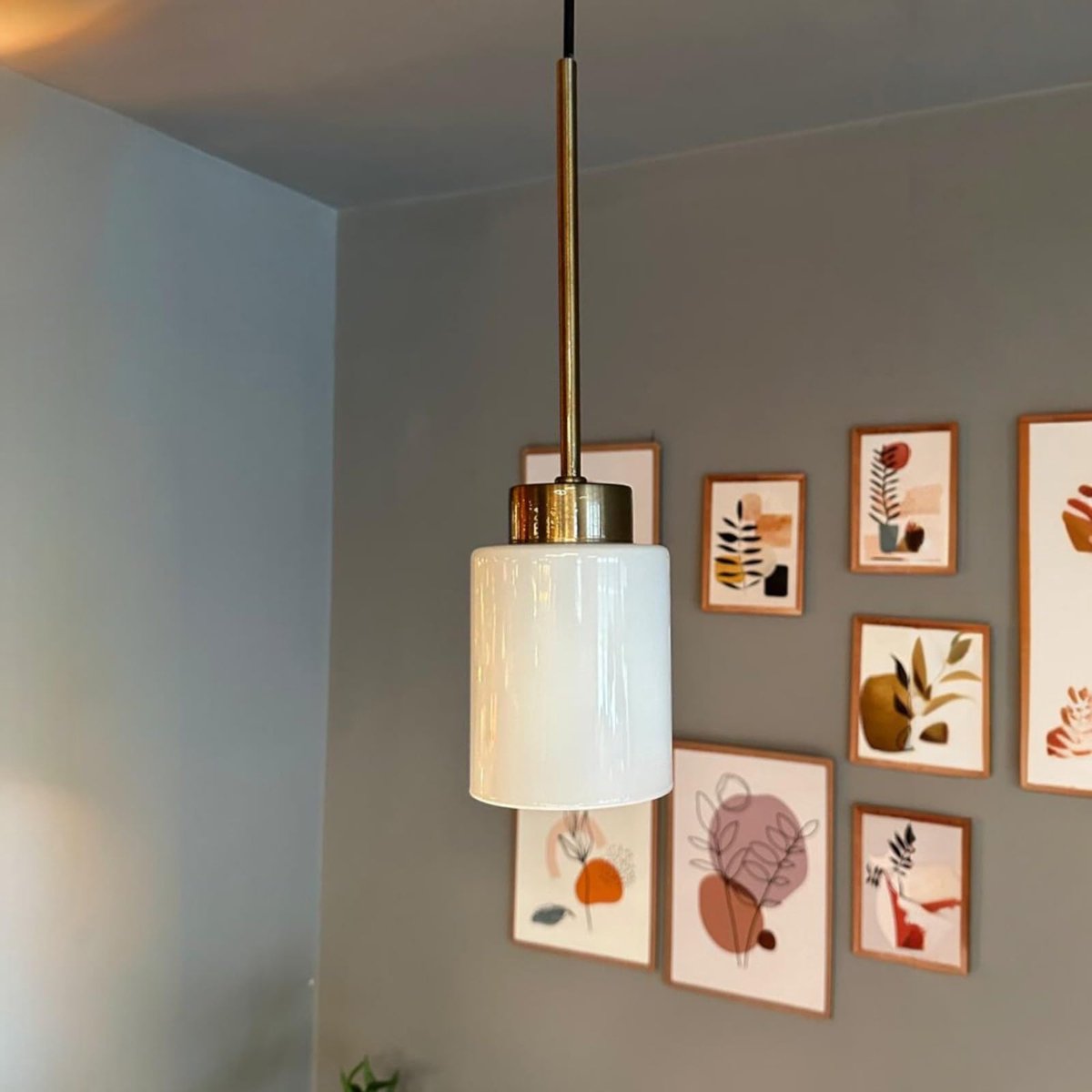Bamyum Tiny hanglamp Ø9 cm, hanglamp vintage, industrieel van metaal en glas E27, woonkamerlamp hangend, eettafel, keukenlamp