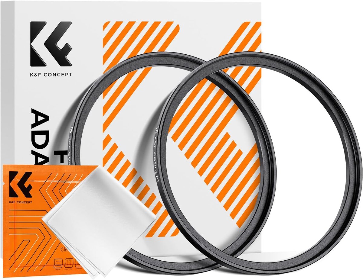 SnelShoppen - 2 Stuks Filter Ringen 67-77mm, Aluminium Step-Up Filter Adapter Ringen met Schoonmaakdoekje | 67mm naar 77mm Camera Lens Filter Adapter