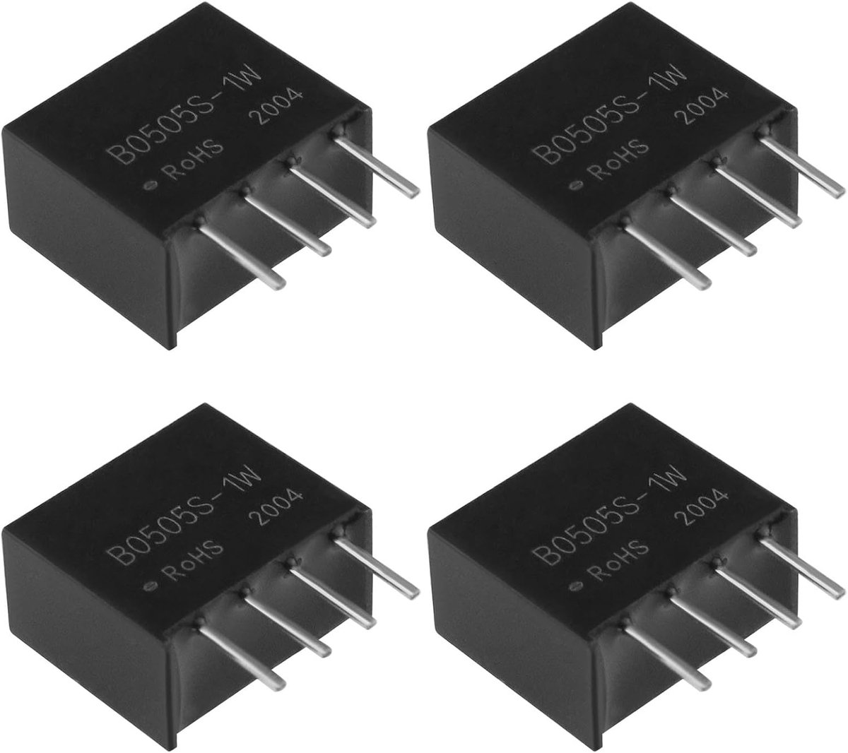 SnelShoppen - DC-DC Omvormer 5V B0505S-1W 4Pcs Zwart Lichtgewicht Isolatie Transformator Power Supply Module 1W