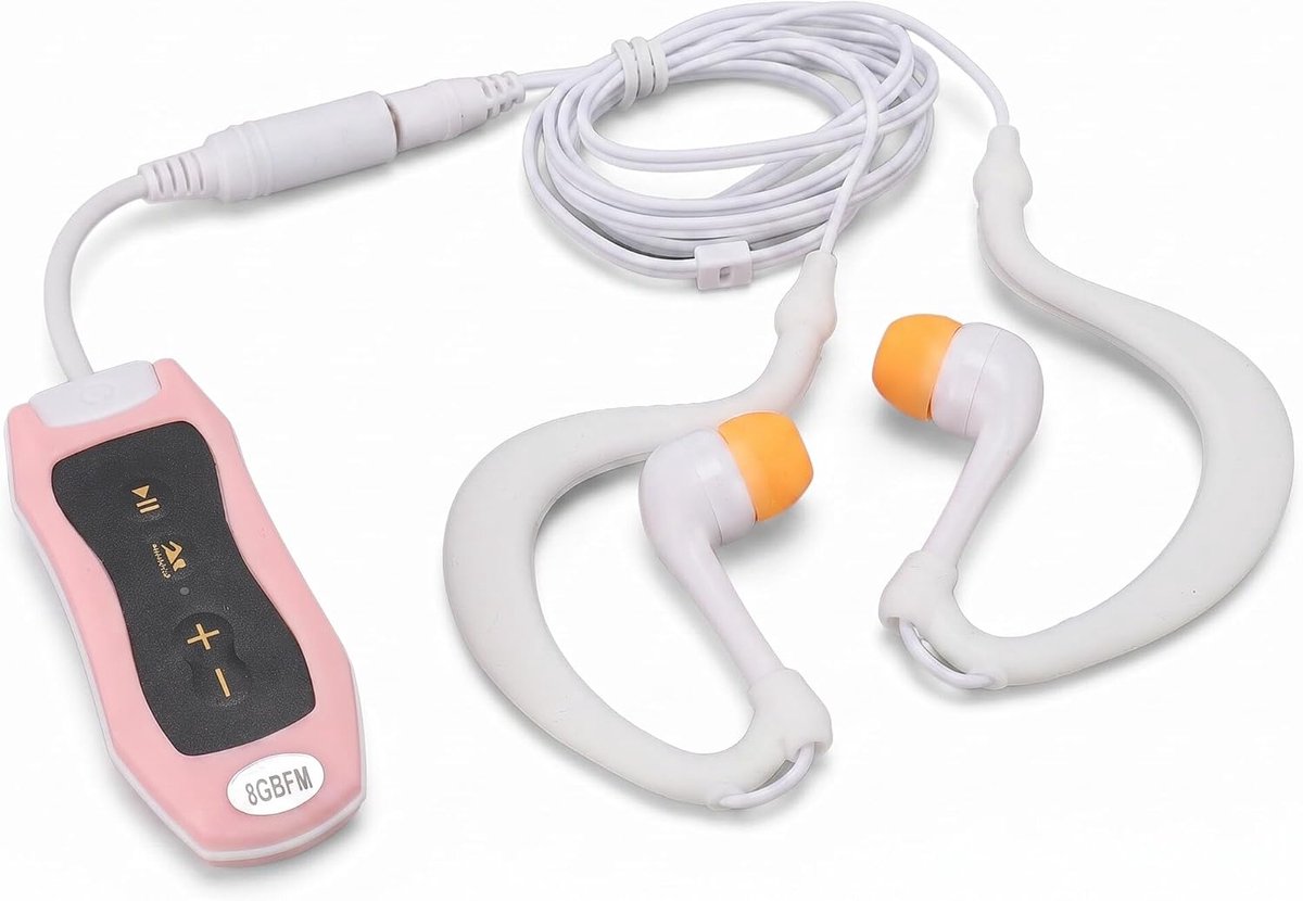SnelShoppen - Onderwater MP3 Speler met Oordopjes, Waterdichte Muziek Speler voor Zwemmen, Duiken en Hardlopen, 8 Uur Afspeeltijd, Superieure Geluidsk