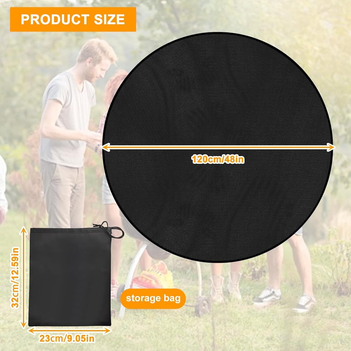 Fire bowl, fire bowl, round grill mat, heat-resistant and fireproof, protects lawn from fire, suitable for all types - ShopVlot