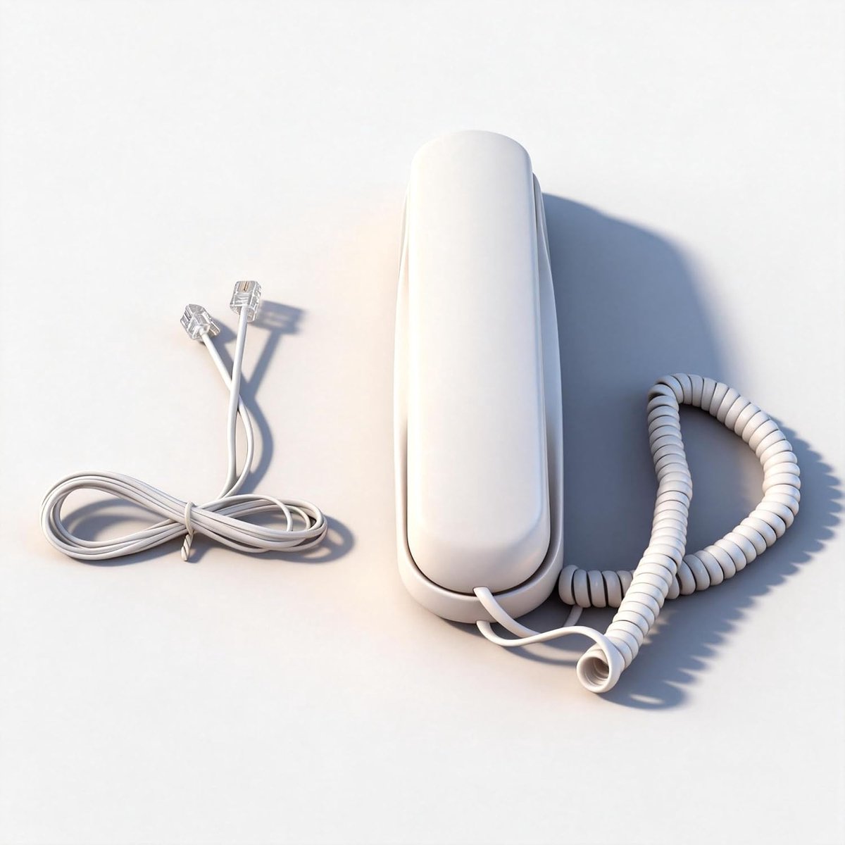 SnelShoppen - Bedrade Telefoon, Wandtelefoon met Verlichte Toetsen, Laatste Nummer Herhalen, Flexibele Plaatsing voor Thuis en Kantoor, Wit