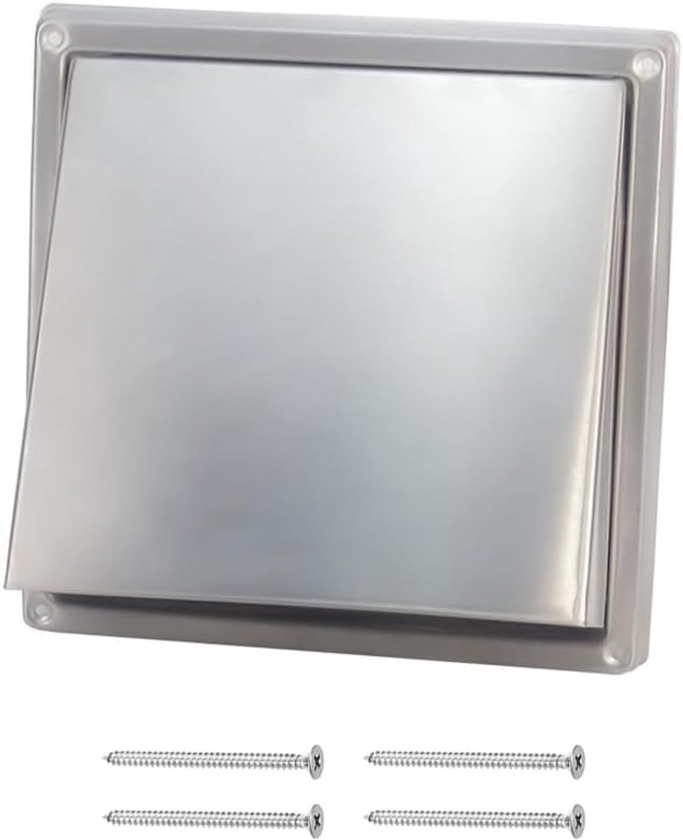 SnelShoppen - Ventilatiegrille 125mm met Terugslagklep en Insectenbescherming - Roestvrijstalen Weerbestendige Ventilatie voor Binnen en Buiten - Eenv