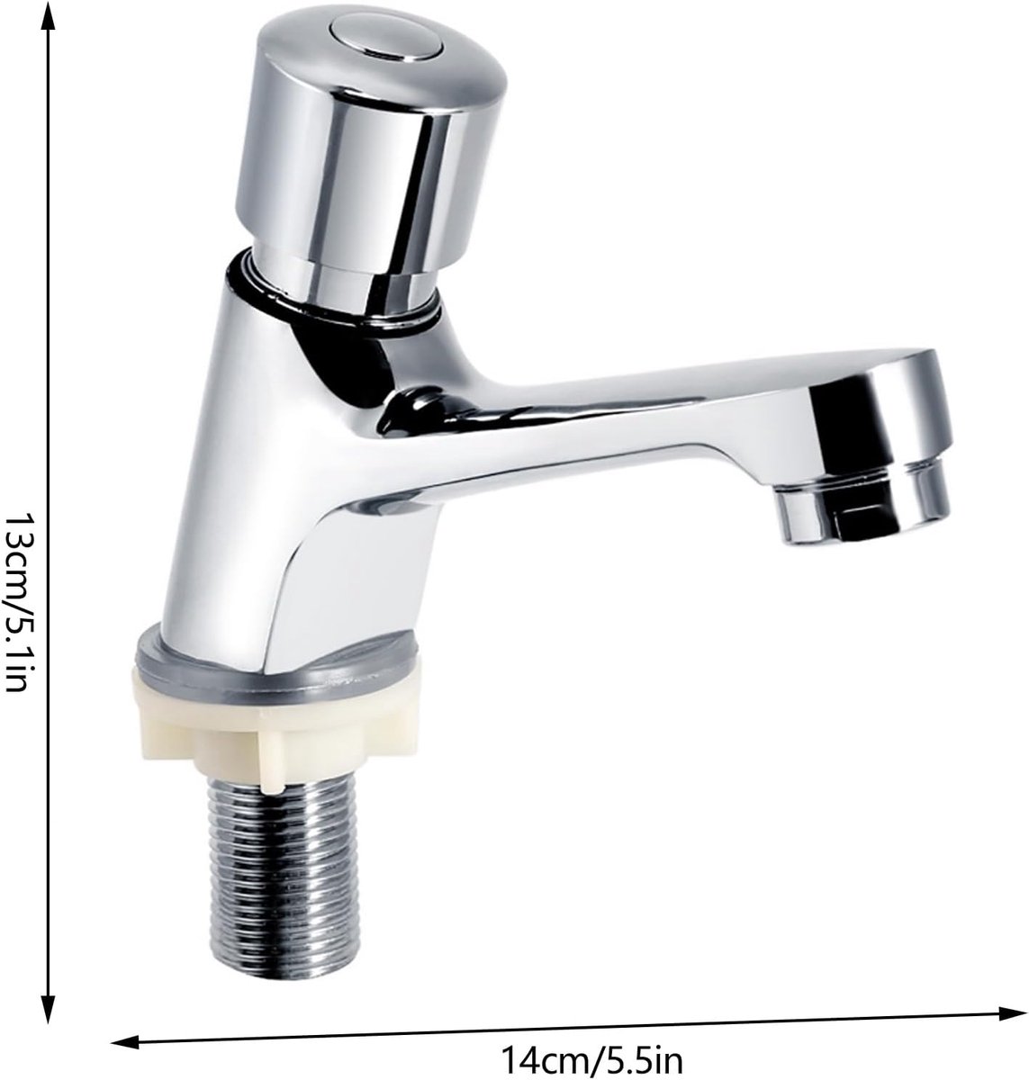 4-6 Second Time Delay Faucet Self Closing Thread Faucet G1/2 Time Delay Faucet Chrome Plated for Public Kitchen - ShopVlot