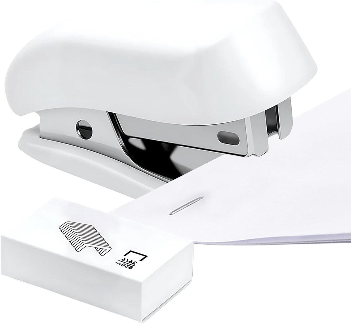 Mini nietmachine - Kleine binder - Papier binden - Ingebouwde nietverwijderaar - 67x41x28mm - Wit