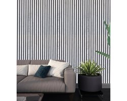 Akoestisch Wandpaneel Wit 60x280 cm - Lattenwand Akupanel - Geluidsabsorberend MDF Wandpaneel - Akoestische Wandbekleding - Moderne Wanddecoratie - Eenvoudige Montage - Acoustic Wall Panel - Akupanel Slat Wall - Sound Absorbing Wall Panel