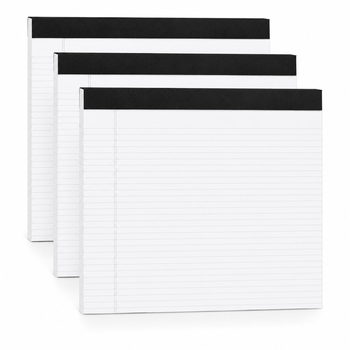 VHV Notitieblok - Legal Pad 30 Vel - Gelijnd Papier 30 x 22,5 cm - Wit - Voor School, Kantoor en Studie