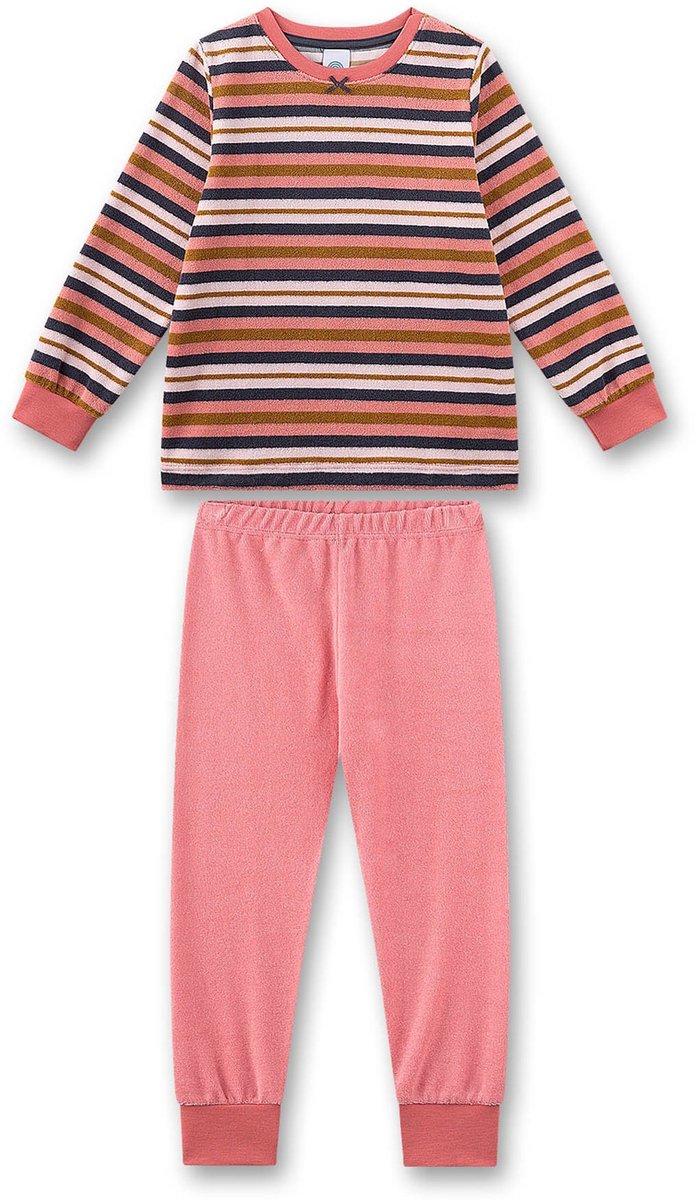 Sanetta Pyjama Pyjama Streifen lang Frottee 128 Set van 1 Oranje/Wit/Blauw