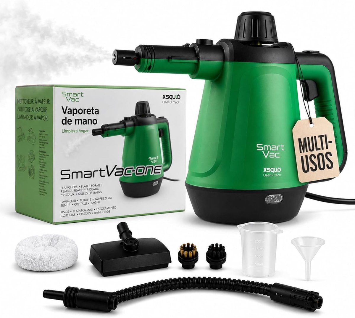 Multifunctionele Stoomreiniger - Wit - Compact en Draagbaar - 1200 W Krachtige Stoomreiniging - Voor Huishoudelijk Gebruik