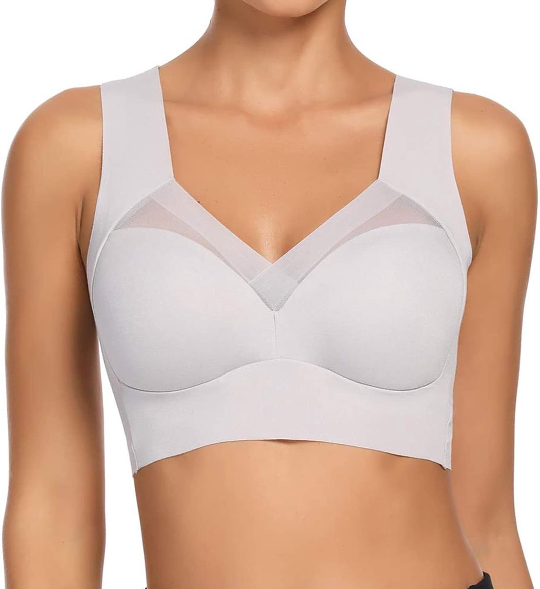 Naadloze kanten beha zonder beugel zachte push-up beha gevoerd - ademend en licht, klassieke bustier dames beha modern gevoel