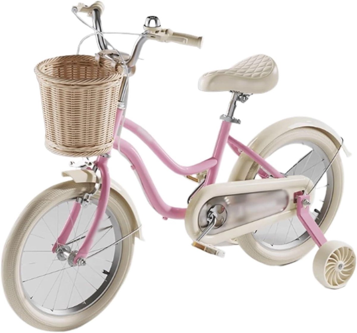Kinderfiets Peuterfiets Meisjesfiets Leren Fietsen Dubbele Handrem 12 inch Roze
